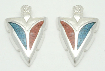 Earrings and  shield with resin