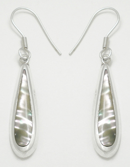 Earrings of thin drop with shell