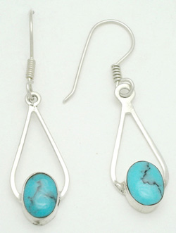Earrings drop with oval in resin