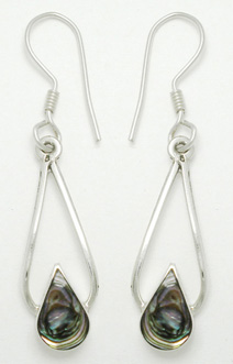 Earrings of drop soaked with drop of shell