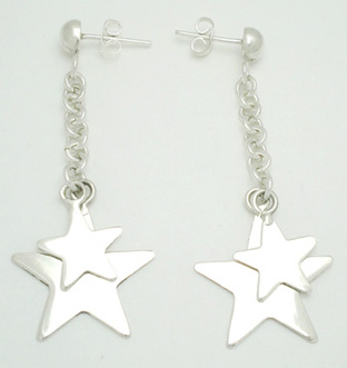 Earrings and  chatter with chain and stars