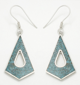 Rhomb earrings with resin drop