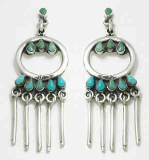 Earrings and  circle with drops match and stone