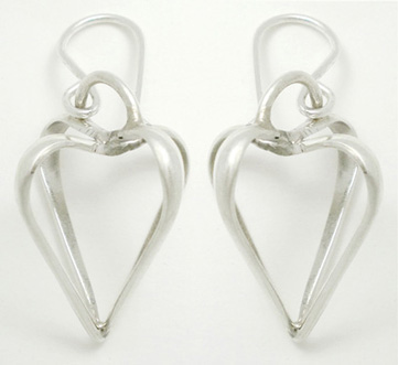 Earrings 2 crossed hearts