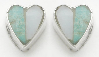 Earrings heart with resin of two colors