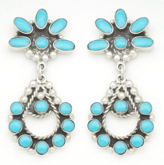 Earrings baroque flower and stone drop comes up