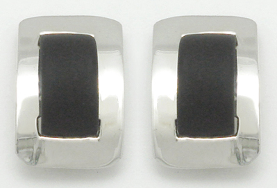 Earrings rectangle soaked with rubber
