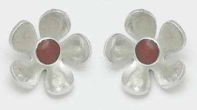 Earrings flower with stone to the center