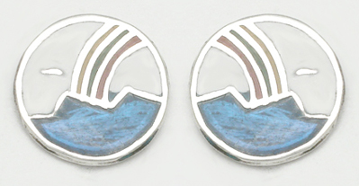 Earrings and  circle with scenery in the half packet of 5 pairs