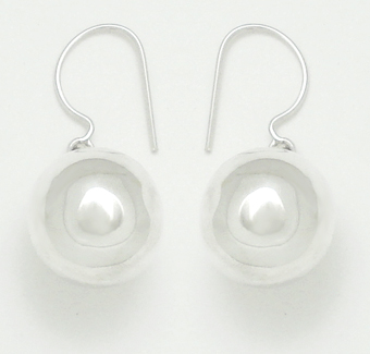 Earrings 14 mm ball with hook mivible