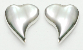 Earrings shield shell heart