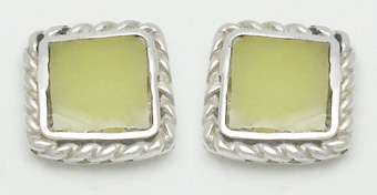 Earrings square small with resin