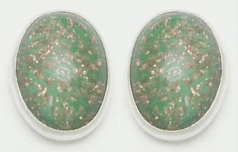 Earrings medium oval with resin