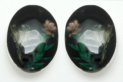 Earrings oval with still life