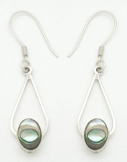 Earrings drop with shell oval