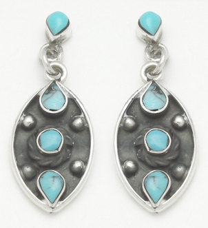 Earrings oval with oval of resin oxidizeds