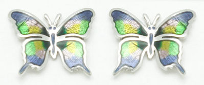Earrings butterfly enamel medina