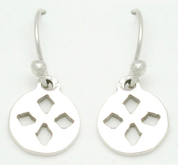 Earrings and  circle with soaked flower
