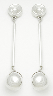 Ball earrings with  tube
