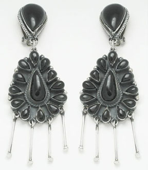 Earrings of 2 drops with stones with ice lollies
