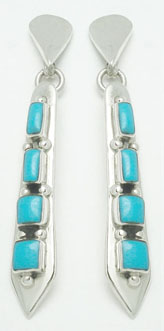 Earrings in sword with stones