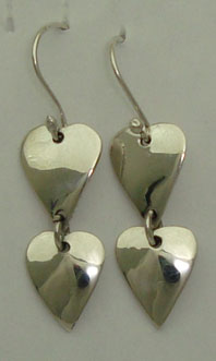 Earrings 2 hearts medium