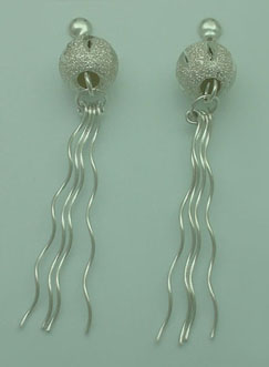 Ball earrings mated  s with three strips