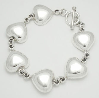 Bracelet of 6 hearts