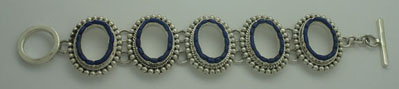 Bracelet oval with resin blue