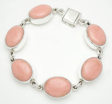 Bracelet medium ovals with pink quartz