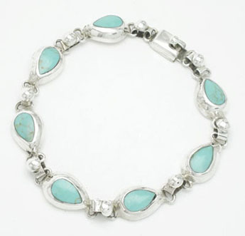 Bracelet drops with sphere of turquoise quitman