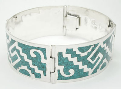 Bracelet 5 rectangles of resin turquoise