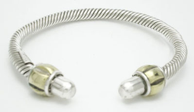 Bracelet  tube twisted with brass in the tops
