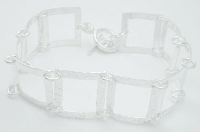 Bracelet smooth and hammered soaked squares