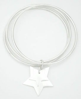 Bracelet 3 hoops with star pendant
