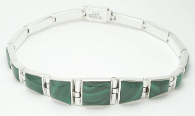 Barritas bracelet with malachite squares