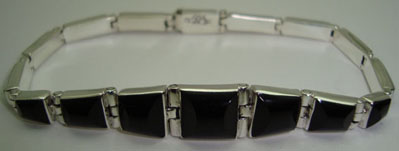 Barritas bracelet with squares of black onyx