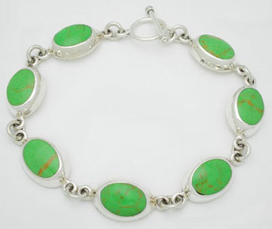 Stones ovals bracelet green synthetic