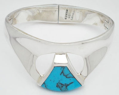 Bracelet with turquoise in trapeze