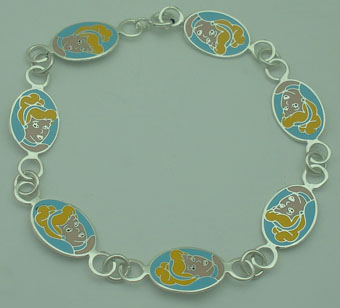 Dogsbody's bracelet in blue ovals