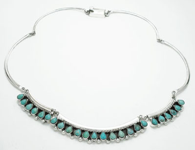 Arches necklace with turquoise drops