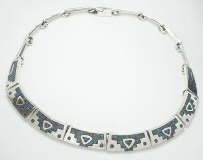 Necklace of Egyptian triangles in sodalite