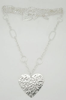 Necklace of hammered heart