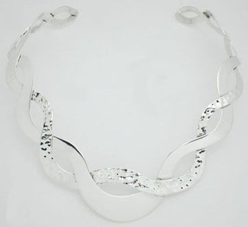 hammered and smooth braided Neckless
