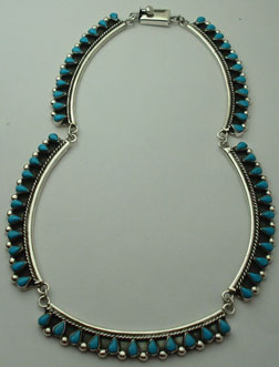 Necklace 5 drops arches in turquoise