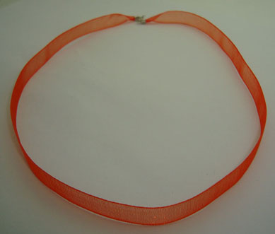 Necklace of organza strong orange for pendant