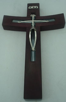 Cristo c/cruz plana madera palo de rosa