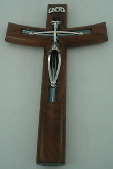 Cristo c/cruz boleada de madera granadillo dorado