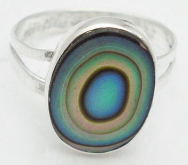 Ring with blue shell in ovalmall