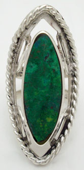 Chrysocolla ring in eye soaked with torsal